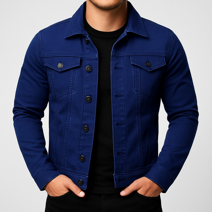 Heren casual effen spijkerjack