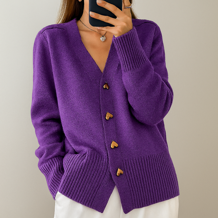 Gezellige gebreide cardigan met V-hals