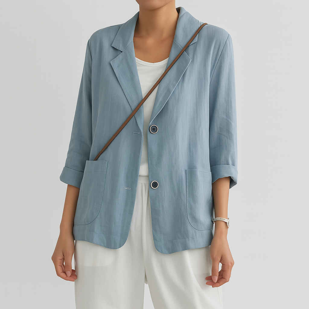 Relaxed Fit Blazer van Natuurlijke Vezels