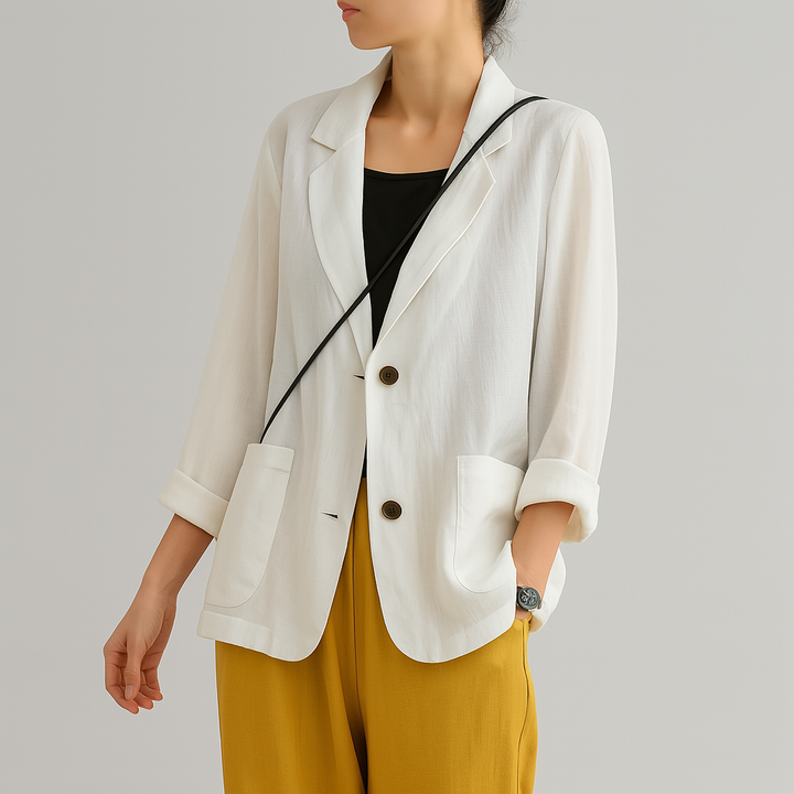 Relaxed Fit Blazer van Natuurlijke Vezels