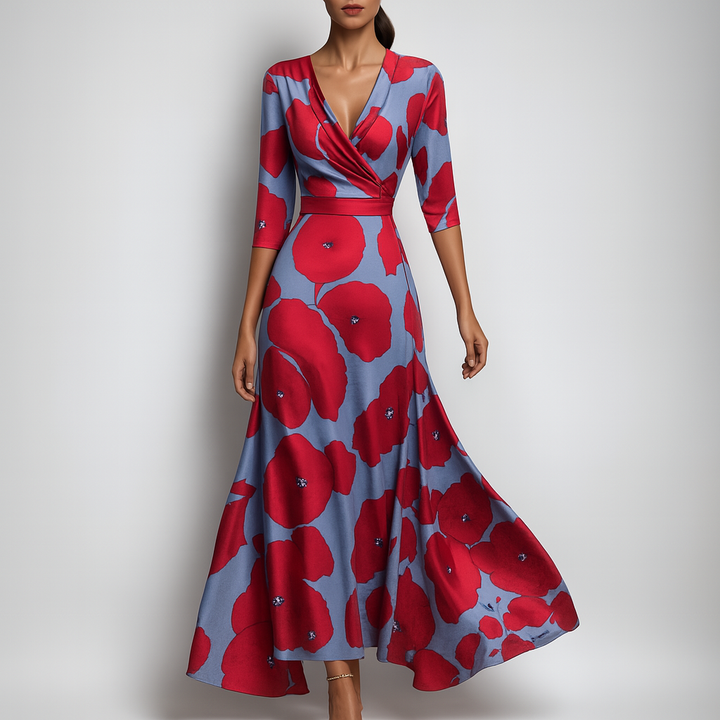 Zomerklare bohemian maxi-jurk met V-hals
