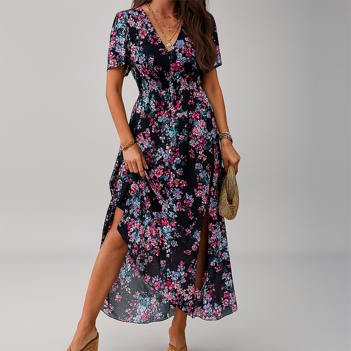 Midi-jurk met bloemenprint