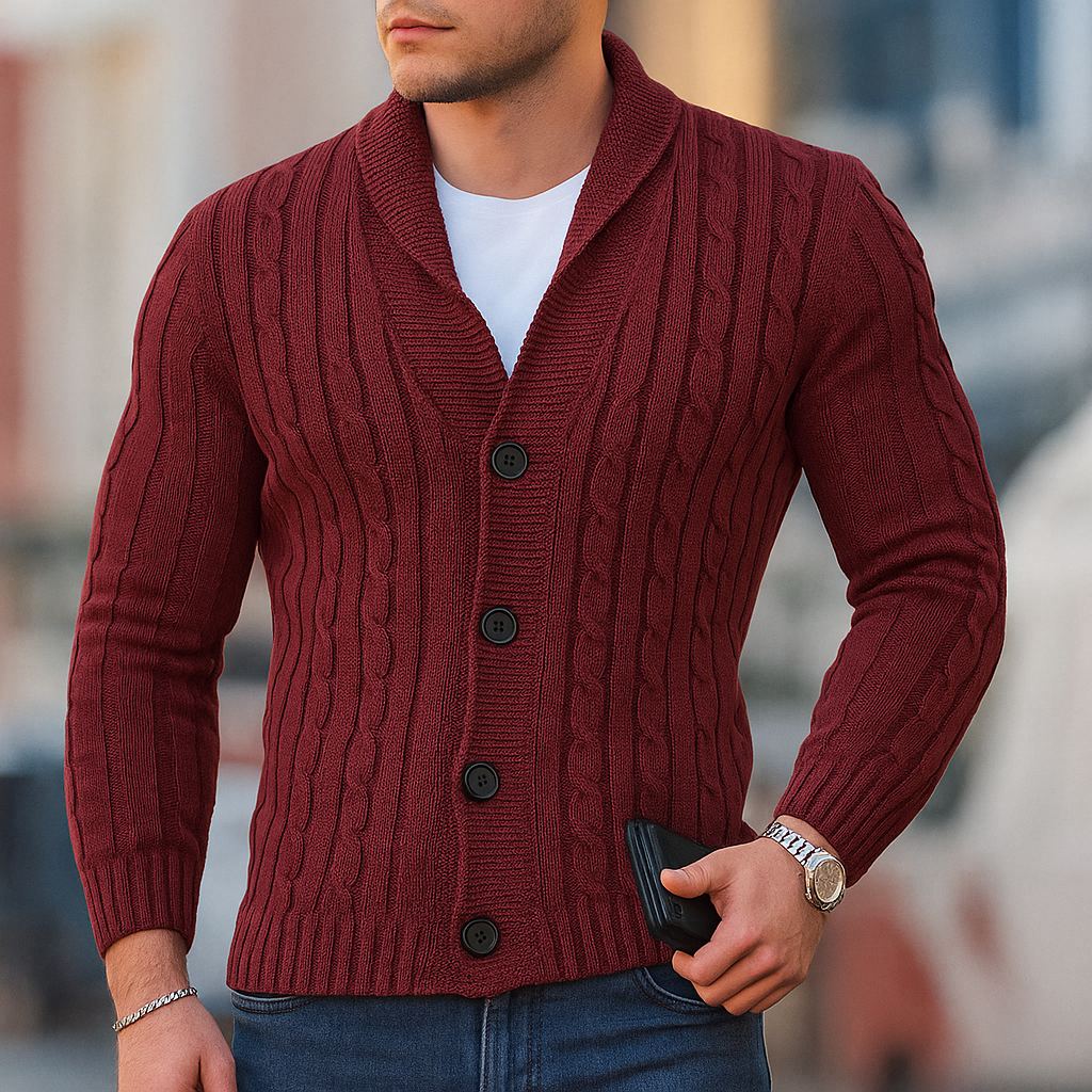 Warm gebreid klassiek vest voor heren