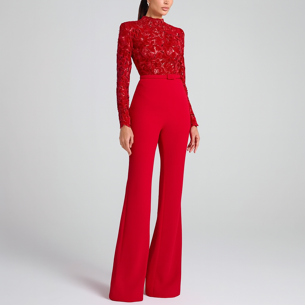 Dames jumpsuit met kanten top