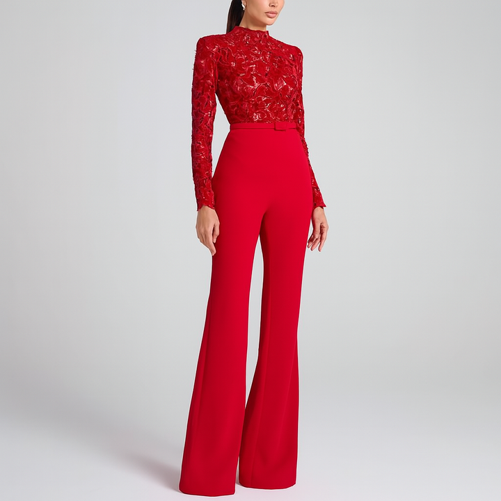 Dames jumpsuit met kanten top