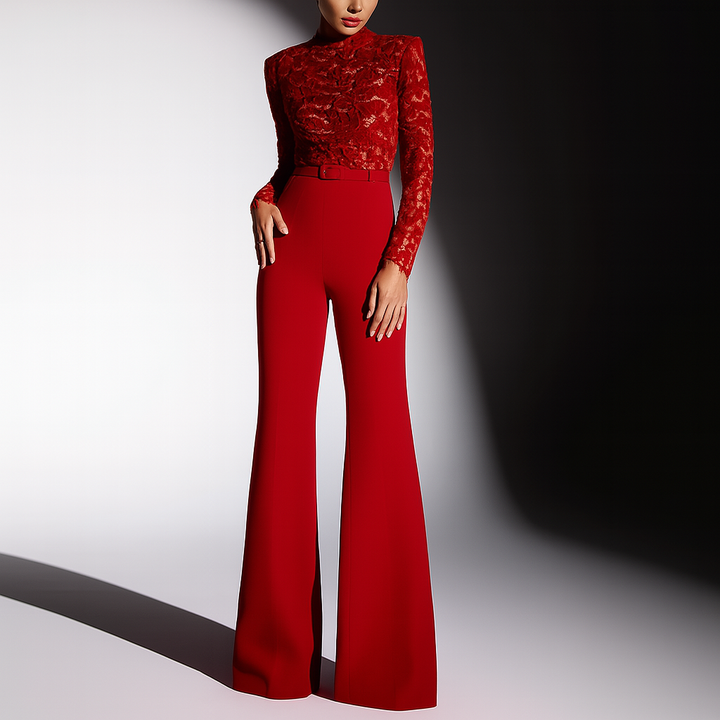 Dames jumpsuit met kanten top