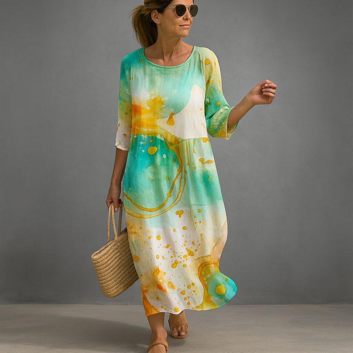 Elegante zomerjurk met bloemenmotief voor dames