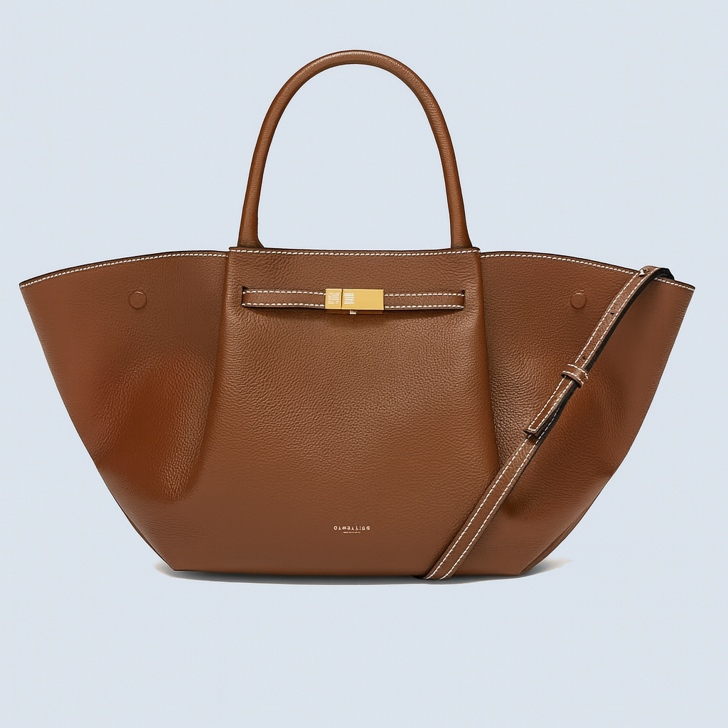 Luxe schoudertas met gouden accenten