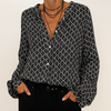 Bedrukte elegante blouse met V-hals