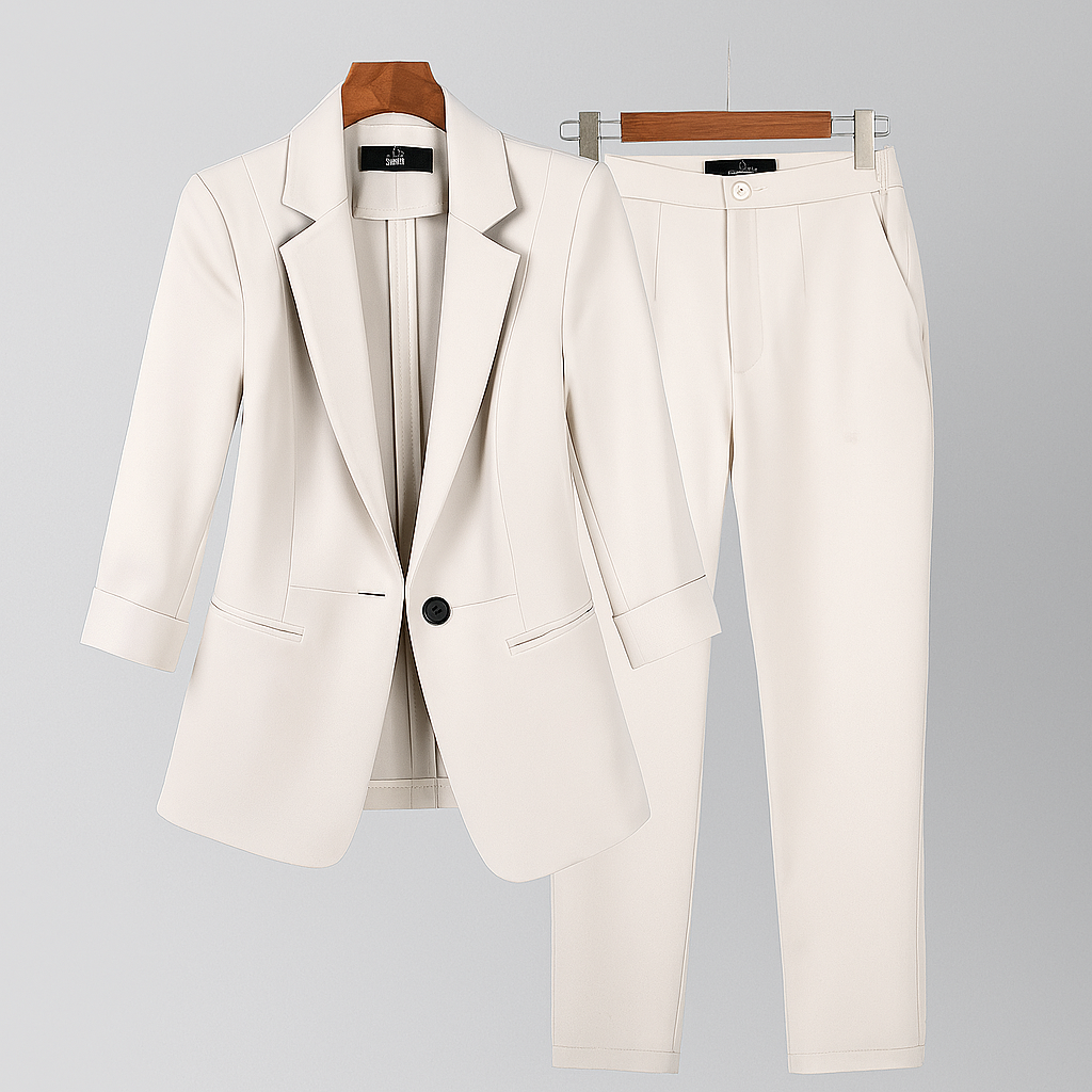 Formele damespakset met blazer en broek
