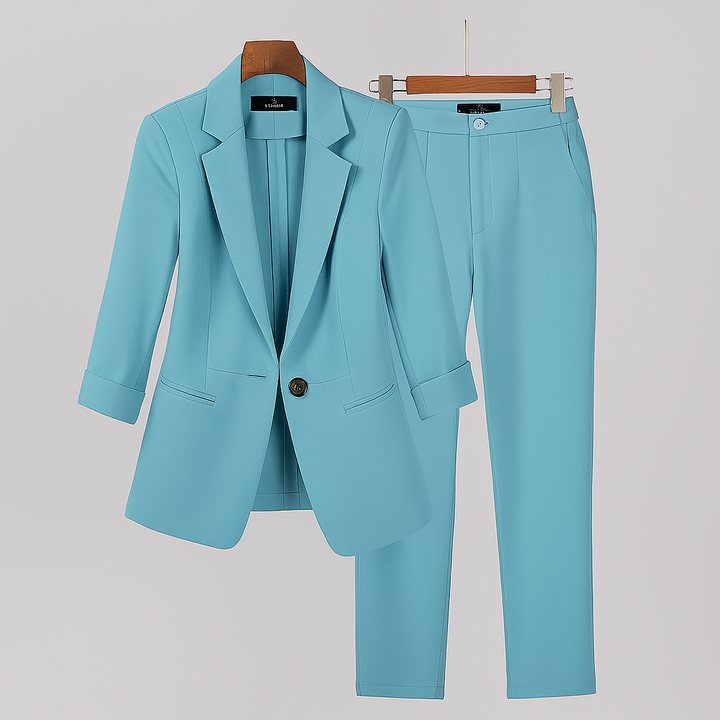 Formele damespakset met blazer en broek