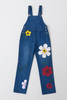 Dames jumpsuit van denim met bloemenprint