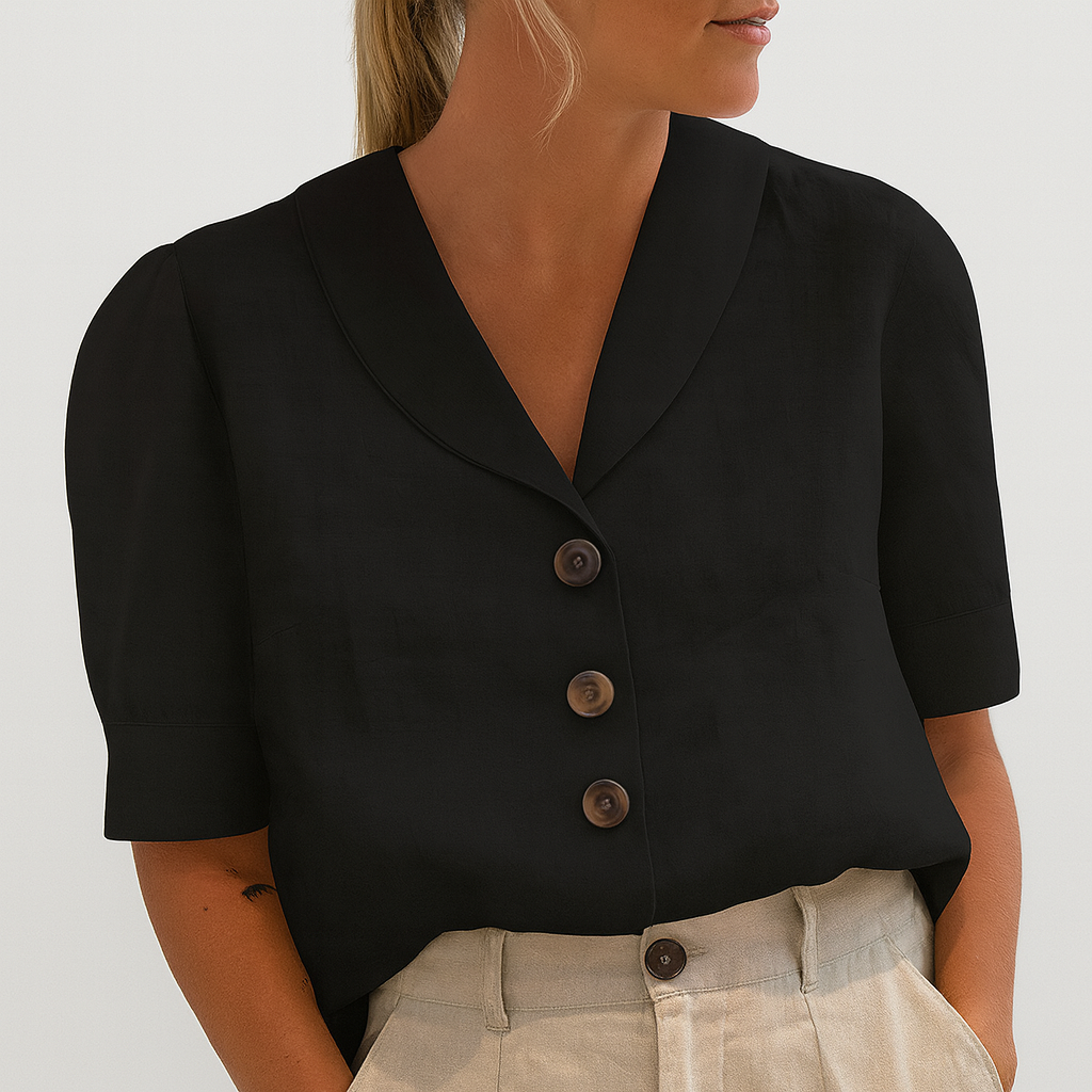 Trendy dames T-shirt van katoen en linnen