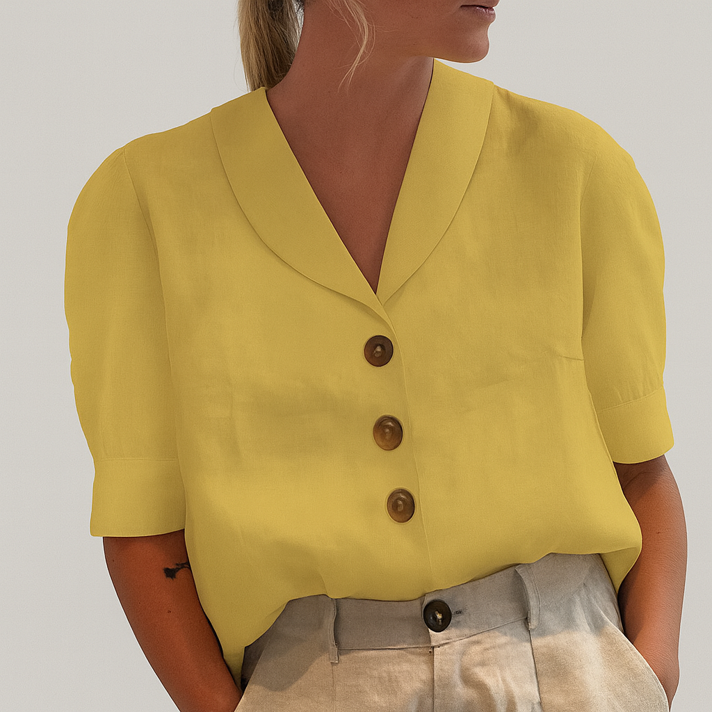 Trendy dames T-shirt van katoen en linnen