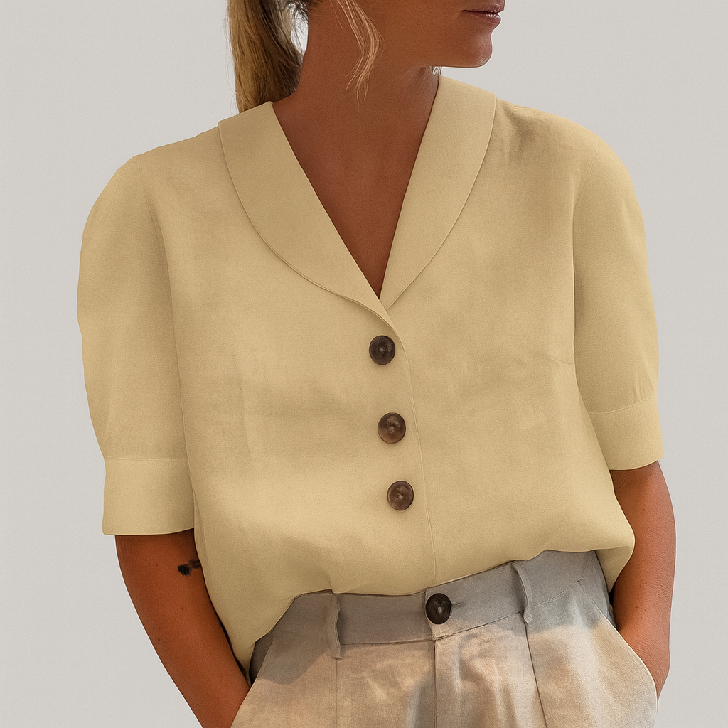 Trendy dames T-shirt van katoen en linnen