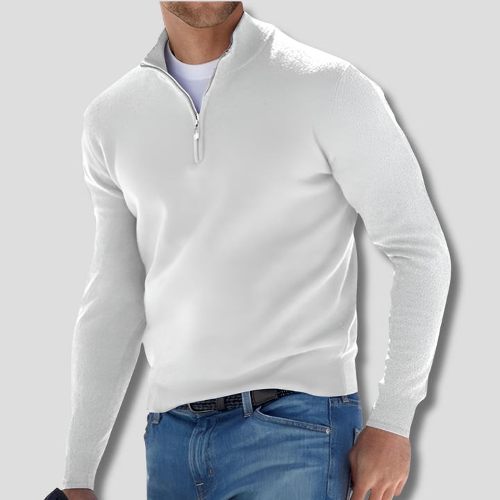 Comfortabele herentrui met kwartrits - George
