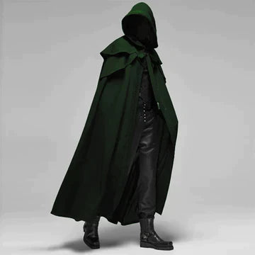 Lange kapmantel met capuchon - gotische stijl