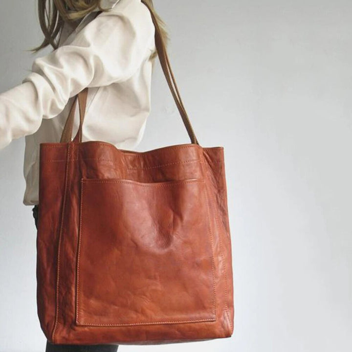 Luxe leren tote handtas voor dames