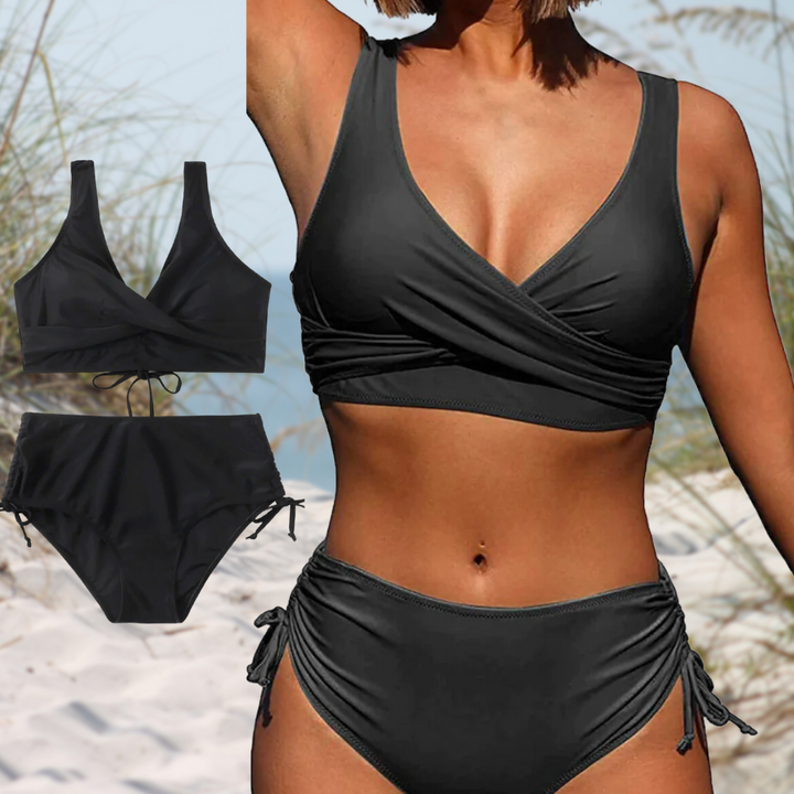 Elegante bikini high waist dames zwart