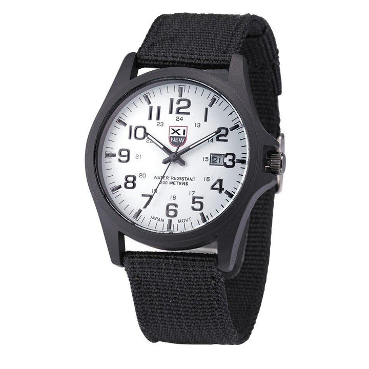 Robuuste Horloge in Militaire Stijl met Verlicht Wijzerplaat