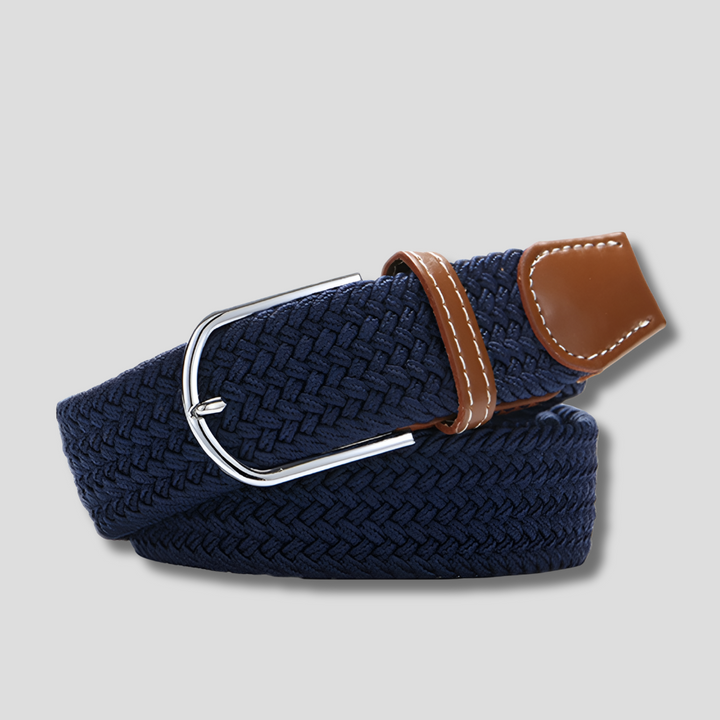 Elastische Lederen Riem met Stijlvolle Gesp