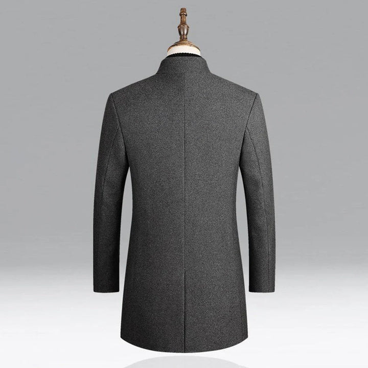 Elegante wollen klassieke herenjas, tijdloze formele laag