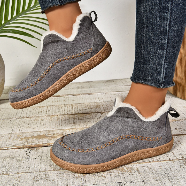 Gevoerde grijze schoenen voor dames