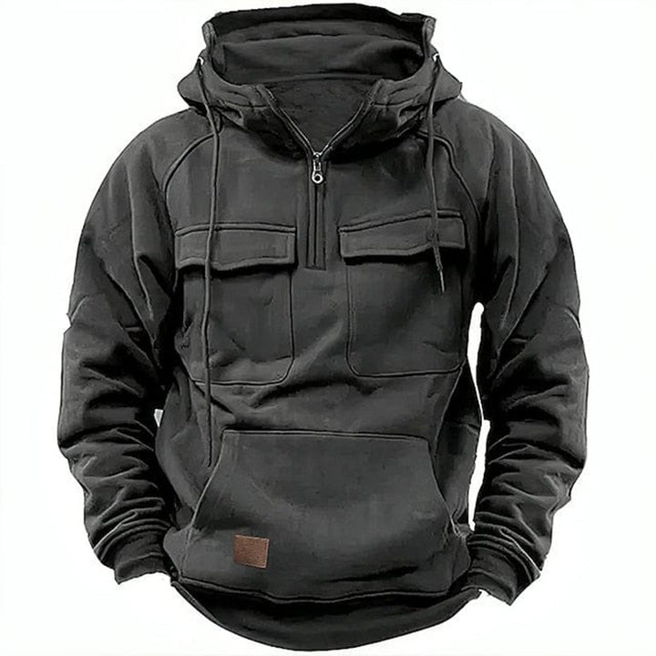 Retro Motor Hoodie voor Heren met Stoere Look en Praktische Details