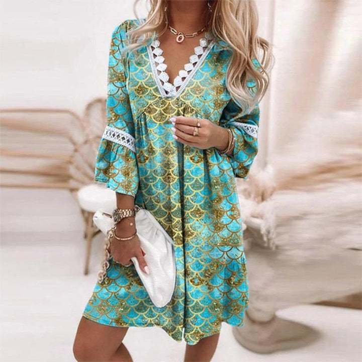 SunBreeze – Boho Zomerjurk met Gehaakte Details