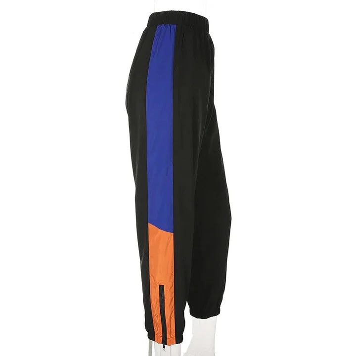Oranje en blauwe Broek voor Dames met Tijdloze Uitstraling