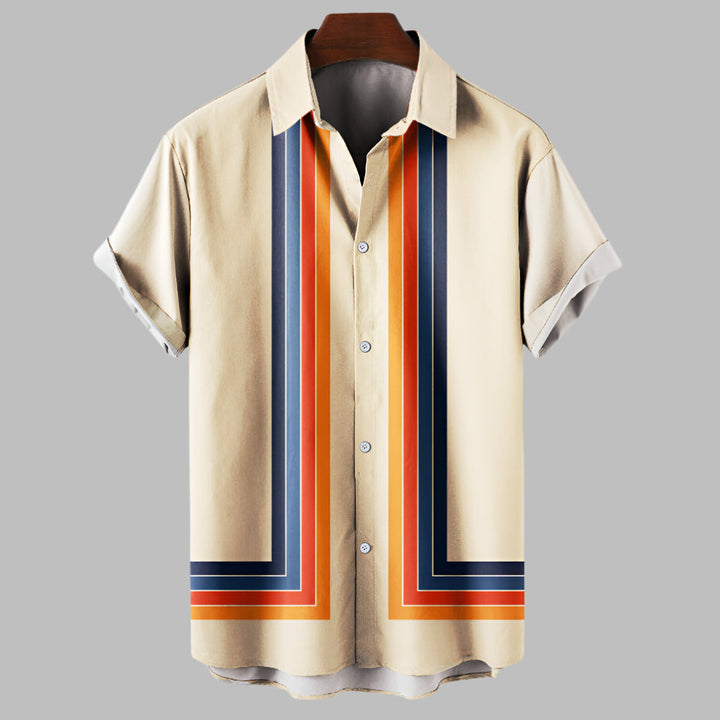 Retro losvallend herenoverhemd met korte mouwen (Pre-sale)