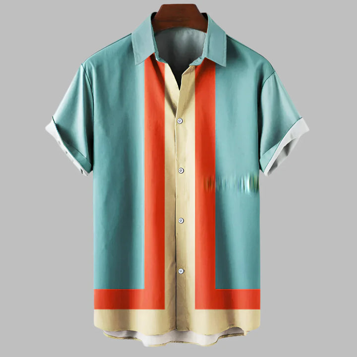 Retro losvallend herenoverhemd met korte mouwen (Pre-sale)