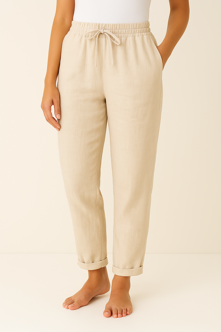 Luchtige Dames Broek met Linnenblend