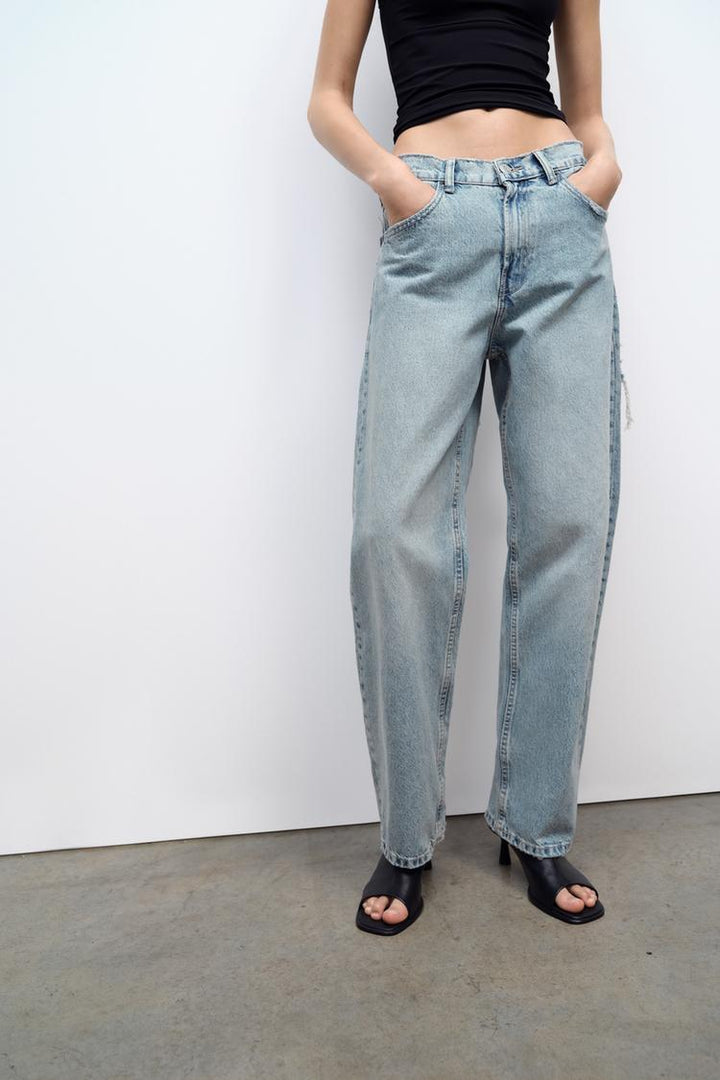 Ripped jeans damaged look wideleg dames | Erika