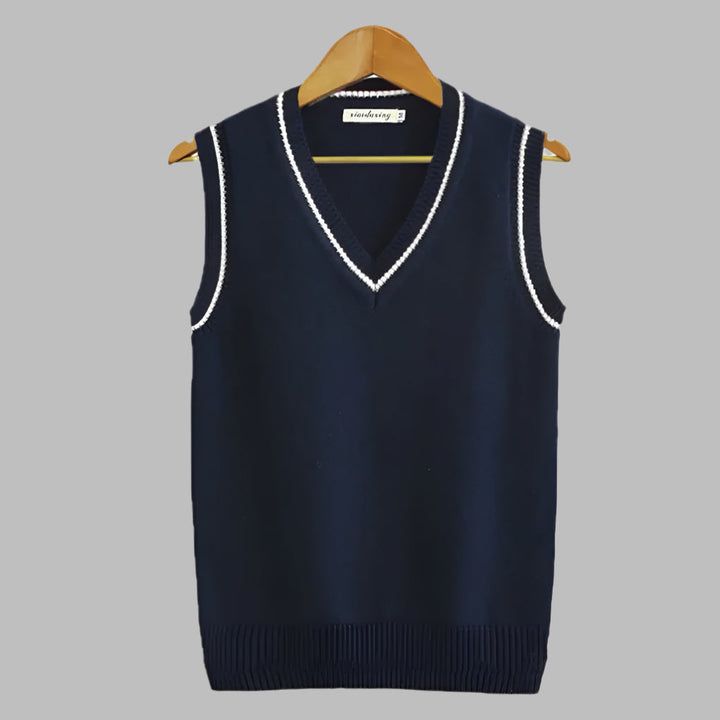 Retro gestreepte preppy stijl mouwloze trui