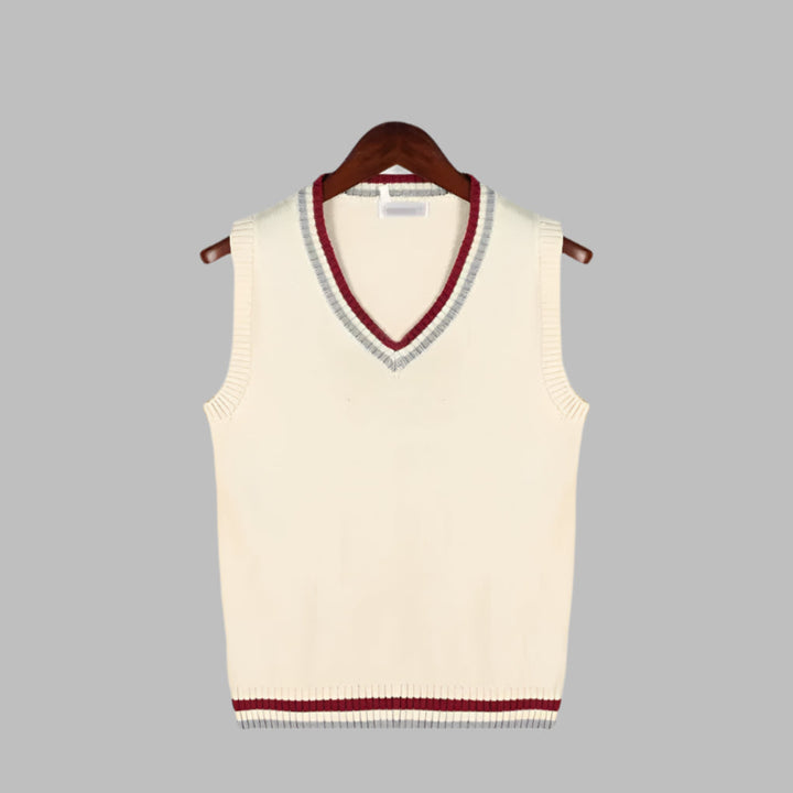 Retro gestreepte preppy stijl mouwloze trui