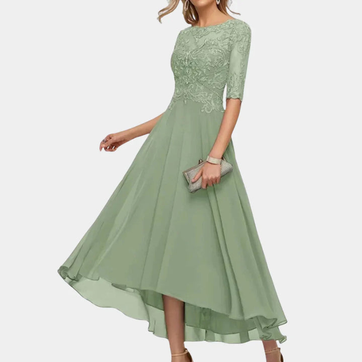 Enkellange Chiffon Jurk met Elegante Details
