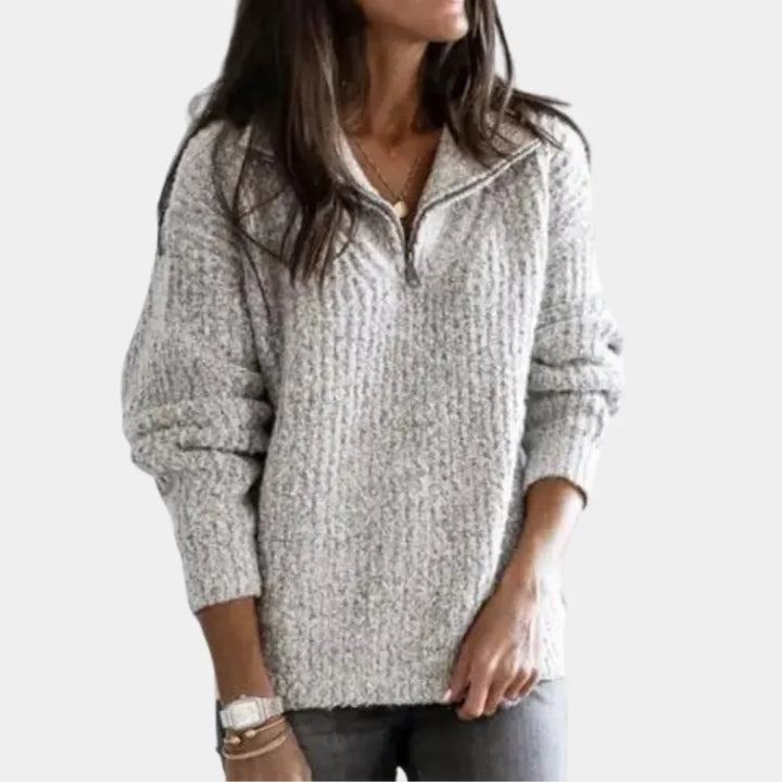 Chique Comfort Trui met Halve Rits voor Dames