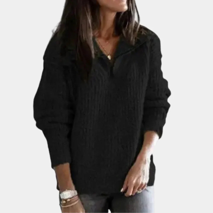 Chique Comfort Trui met Halve Rits voor Dames