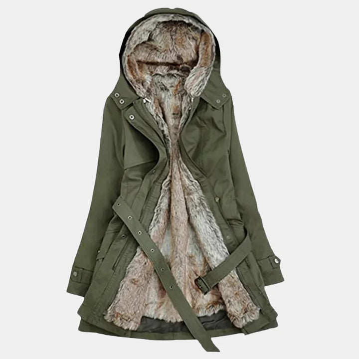 Elegante Dames Parka met Bontvoering