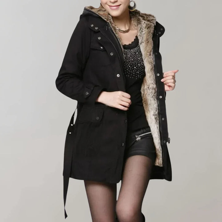 Elegante Dames Parka met Bontvoering