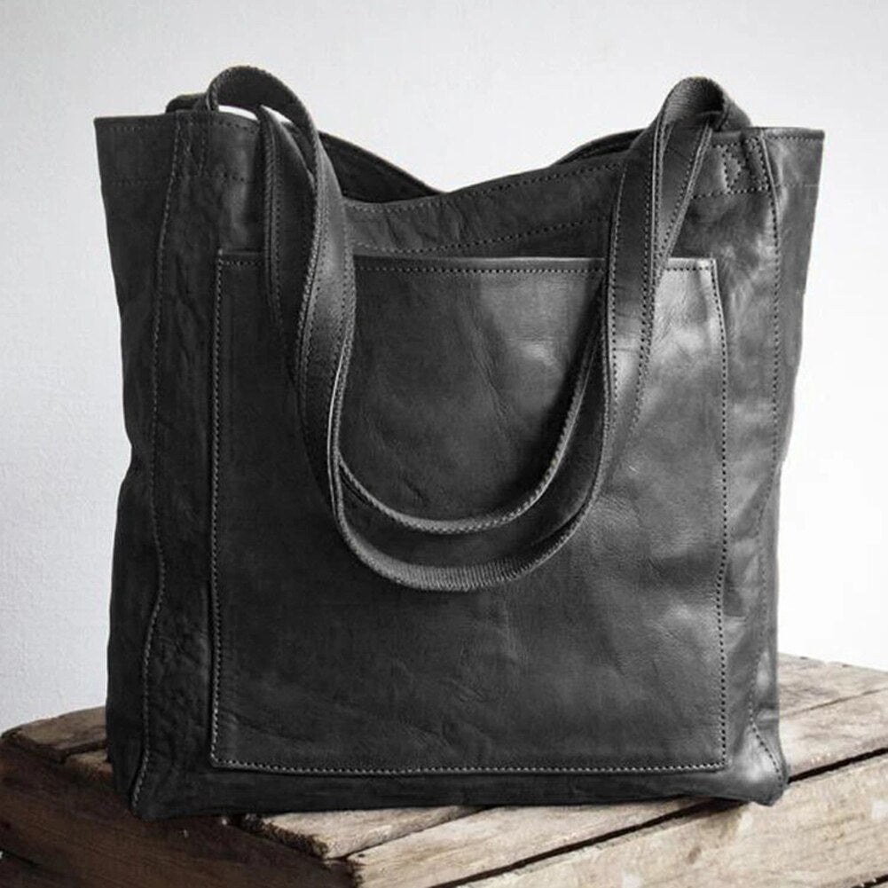 Luxe leren tote handtas voor dames