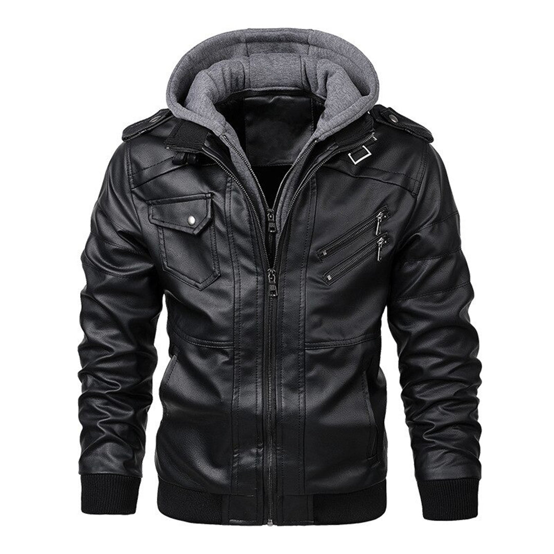 Mucho - Leren jack met capuchon voor mannen