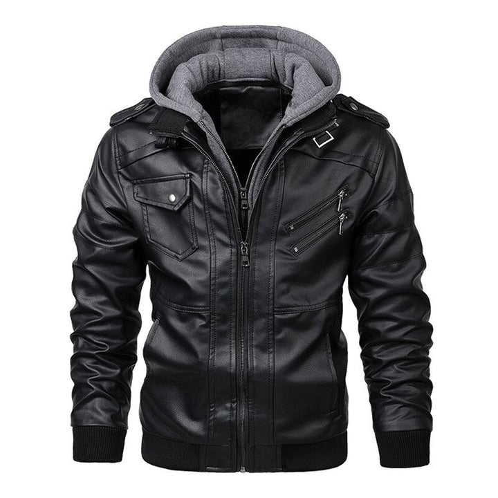 Mucho - Leren jack met capuchon voor mannen