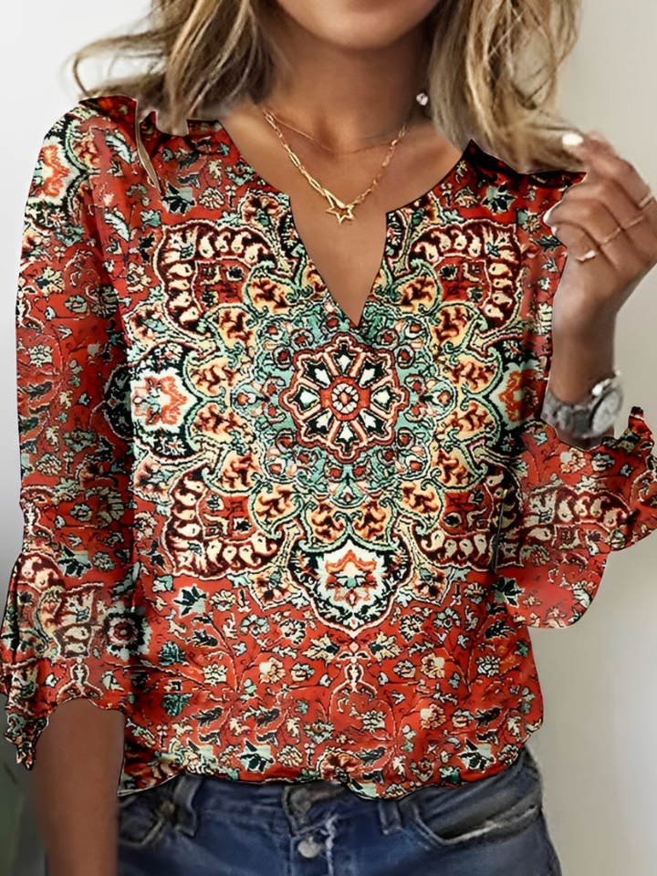 Boho Zomer Top met Print