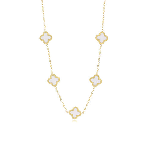 Gouden ketting met vierbladige klaverontwerp