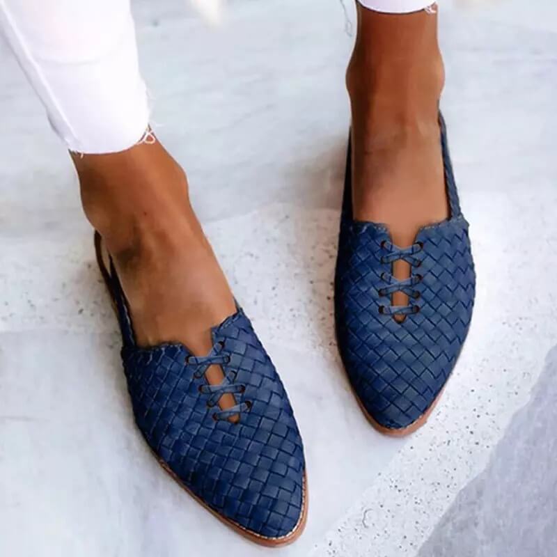 Chantelle - Handgevlochten leren slippers voor dames