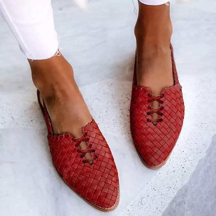 Chantelle - Handgevlochten leren slippers voor dames
