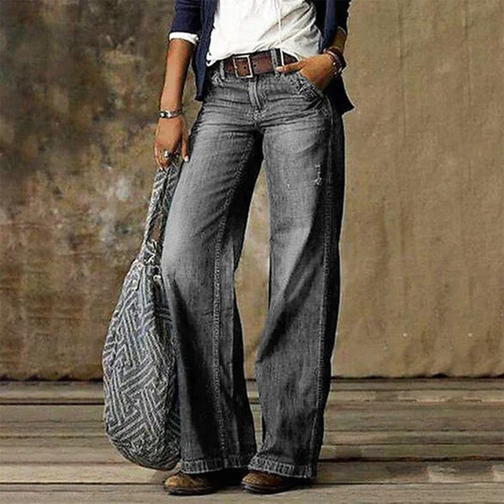 Klassieke high-waist jeans met wijde pijpen - Karla