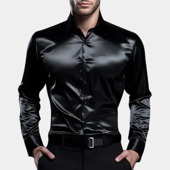 Luxe Satijnen Overhemd met Slim Fit Pasvorm